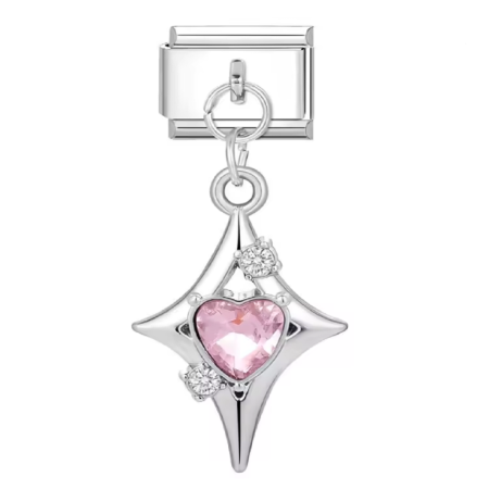 تشارم فضي معلقة مع كرستالة ازرق